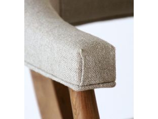 Natural Linen Arm Chair with Oak Frame