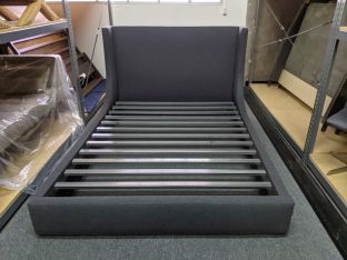 Modern Sleigh Queen Bed In Charcoal