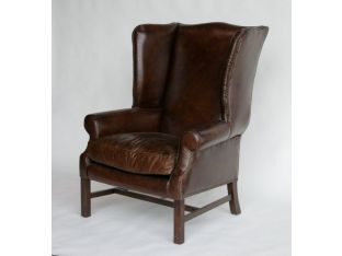 Cigar Leather Wing Chair