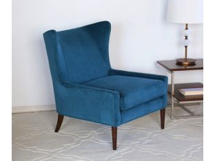 Blue Marlow Modern Wing Chair