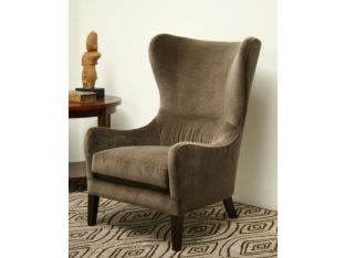 Taupe Velvet Wing Chair