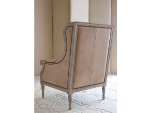 Oly Duncan Chair in Dove Leather Upholstery