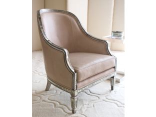Oly Warner Chair in Dove Leather Upholstery