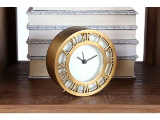 Antiqued Brass Roman Numeral Clock