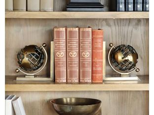 Brass Globe Bookends Set Of 2 - Cleared