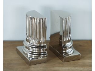 Stainless Pillar Bookends - Cleared