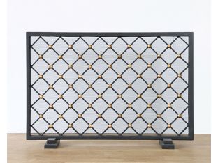 Black Diamond With Brass Fire Screen - Cleared