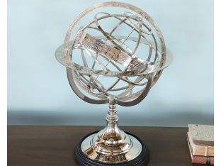 Large Etched Nickel Armillary - Cleared