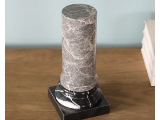 Grey Marbled Column With Black Base - Cleared