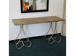 Rustic Whitewashed Console with Bulb Legs