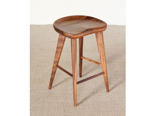 Walnut Counter Stool with Tapered Legs