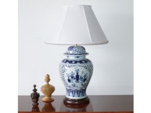 Large Blue and White Ceramic Table Lamp
