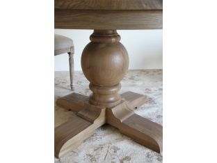 Weathered Oak Round Dining Table