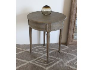 Weathered Oak Round Side Table
