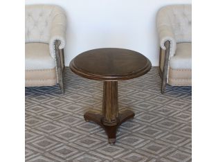 Oak Round End Table