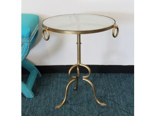 Gold Leaf Iron Ring SideTable