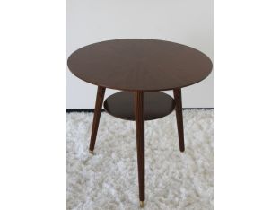 Walunt and Brass End Table