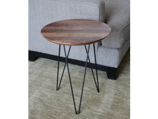 Solo End Table with Walnut Top and Black Metal Base