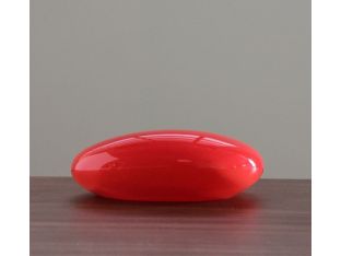 Rose Red Hand Blown Glass Stone Object - Cleared Décor