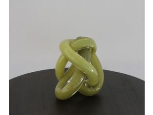 Small Pea Green Hand Blown Glass Wrap Object - Cleared Décor