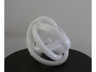 Large White Hand Blown Glass Wrap Object - Cleared Décor