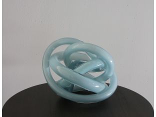Large Blue Hand Blown Glass Wrap Object - Cleared Décor