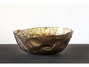 Crinkle Gold Bowl - Cleared Decor