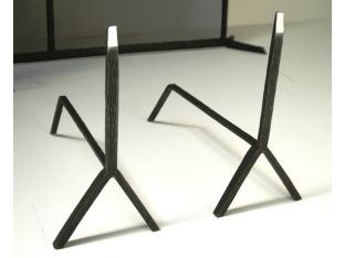 Forged Steel Andirons (Set of 2)