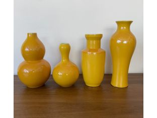 Set of 4 Yellow Vases