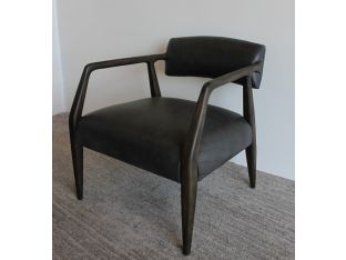 Tyler Arm Chair in Dark Gray Leather