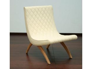 Ivory Quilted Armless Chair