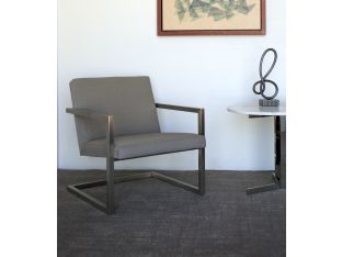Dove Grey Lounge Chair With Brushed Steel Frame
