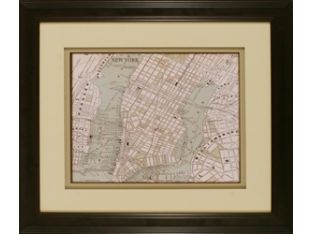 Sepia Map of New York 26W x 22H