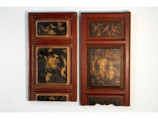 Antique Hand-Painted Chinese Wooden Panels