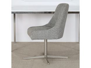 Gray Upholstered Office Chair With Swivel Base