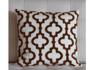 Cream and Brown Moroccan Style Pillow