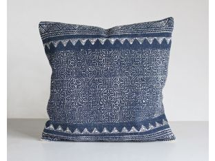 Tribal Print Indigo Pillow