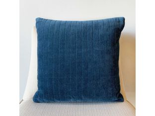 Navy Quilted Velvet Pillow