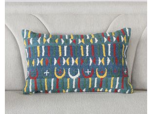 Green And Blue Abstract Pillow