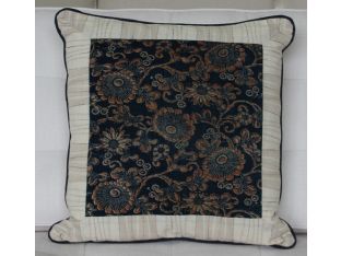 East Asia Chrysanthemums Square Pillow, Vintage 1930's Textiles