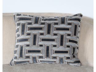 Rectangular Blue Geometric Throw Pillow