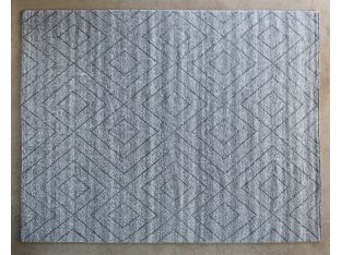 8' x 10' Natural Diamond Patterned Wool Rug