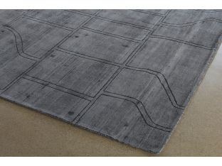 9' X 12' Gray Hand Knotted Carved Rug