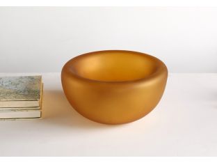 Set of 2 Goldenrod Blown Glass Bowls