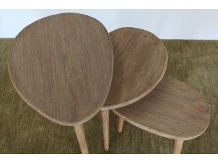 Set of 3 Hardwood Nesting Tables in Natural Finish