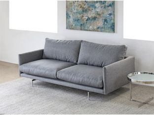 Union Sofa in Charcoal with Brushed Stainless Steel Legs