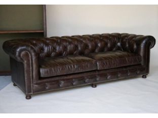 Cigar Leather Chesterfield Sofa
