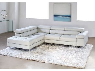 Syncro Sectional in Light Gray Leather