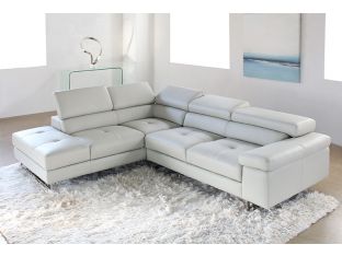 Syncro Sectional in Light Gray Leather