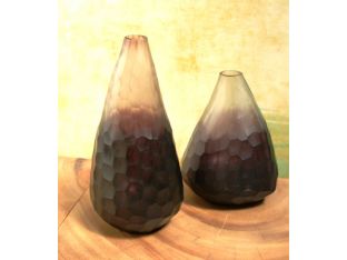 Set of 2 Amethyst Gem Vases
